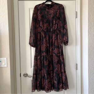 Elegant and Versatile Long Sleeve Floral Dress (Size M)